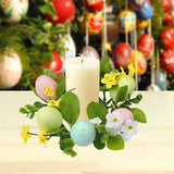 Colored Egg Candle Wreath Xmas Easter Ornament for Winter Living Room Office Style A