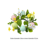 Colored Egg Candle Wreath Xmas Easter Ornament for Winter Living Room Office Style A