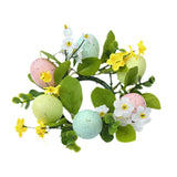 Colored Egg Candle Wreath Xmas Easter Ornament for Winter Living Room Office Style A