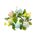 Colored Egg Candle Wreath Xmas Easter Ornament for Winter Living Room Office Style A