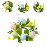 Colored Egg Candle Wreath Xmas Easter Ornament for Winter Living Room Office Style A