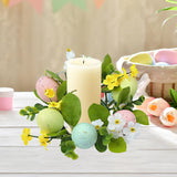 Colored Egg Candle Wreath Xmas Easter Ornament for Winter Living Room Office Style A