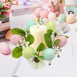 Colored Egg Candle Wreath Xmas Easter Ornament for Winter Living Room Office Style B