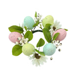 Colored Egg Candle Wreath Xmas Easter Ornament for Winter Living Room Office Style B