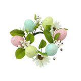 Colored Egg Candle Wreath Xmas Easter Ornament for Winter Living Room Office Style B