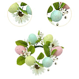 Colored Egg Candle Wreath Xmas Easter Ornament for Winter Living Room Office Style B