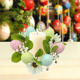 Colored Egg Candle Wreath Xmas Easter Ornament for Winter Living Room Office Style B