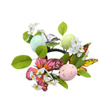 Colored Egg Candle Wreath Xmas Easter Ornament for Winter Living Room Office Style C