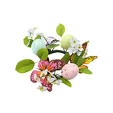 Colored Egg Candle Wreath Xmas Easter Ornament for Winter Living Room Office Style C