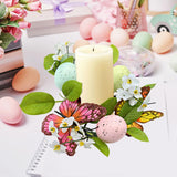 Colored Egg Candle Wreath Xmas Easter Ornament for Winter Living Room Office Style C