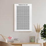 Weeks of My Livelihood Calendar Wall Art Life Poster for Bedroom Study Room Office