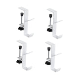 4 Pieces Desk Mount Bag Holders Storage Desk Bag Hook for Table Desk Cabinet White