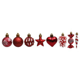 31Pcs Christmas Tree Hanging Decorations Indoor Wall Fireplace Xmas Pendants Red