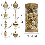 31Pcs Christmas Tree Hanging Decorations Indoor Wall Fireplace Xmas Pendants Gold