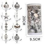 31Pcs Christmas Tree Hanging Decorations Indoor Wall Fireplace Xmas Pendants Argent