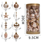 31Pcs Christmas Tree Hanging Decorations Indoor Wall Fireplace Xmas Pendants Champagne