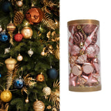 31Pcs Christmas Tree Hanging Decorations Indoor Wall Fireplace Xmas Pendants Rose Gold