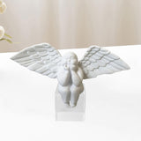 Angel Figurine Cute Craft Collectible Figurine for Desktop Home Office House White