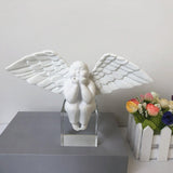 Angel Figurine Cute Craft Collectible Figurine for Desktop Home Office House White