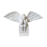 Angel Figurine Cute Craft Collectible Figurine for Desktop Home Office House White