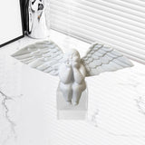 Angel Figurine Cute Craft Collectible Figurine for Desktop Home Office House White