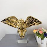 Angel Figurine Cute Craft Collectible Figurine for Desktop Home Office House Gold