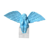 Angel Figurine Cute Craft Collectible Figurine for Desktop Home Office House Blue