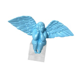 Angel Figurine Cute Craft Collectible Figurine for Desktop Home Office House Blue