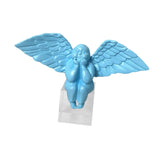 Angel Figurine Cute Craft Collectible Figurine for Desktop Home Office House Blue