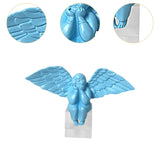 Angel Figurine Cute Craft Collectible Figurine for Desktop Home Office House Blue