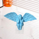 Angel Figurine Cute Craft Collectible Figurine for Desktop Home Office House Blue