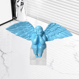 Angel Figurine Cute Craft Collectible Figurine for Desktop Home Office House Blue