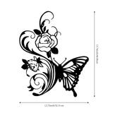 Wall Sculpture Hanging Accent Modern Bathroom Butterfly Metal Wall Art Decor With Flowers