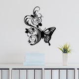 Wall Sculpture Hanging Accent Modern Bathroom Butterfly Metal Wall Art Decor With Flowers