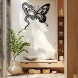 Wall Sculpture Hanging Accent Modern Bathroom Butterfly Metal Wall Art Decor With Snake