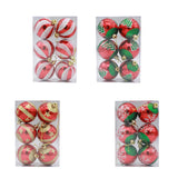 6 Pieces Christmas Tree Ball Ornaments Hanging for Decoration Birthday Party red white