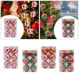 6 Pieces Christmas Tree Ball Ornaments Hanging for Decoration Birthday Party red white