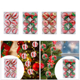 6 Pieces Christmas Tree Ball Ornaments Hanging for Decoration Birthday Party red white