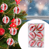 6 Pieces Christmas Tree Ball Ornaments Hanging for Decoration Birthday Party red white