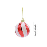 6 Pieces Christmas Tree Ball Ornaments Hanging for Decoration Birthday Party red white