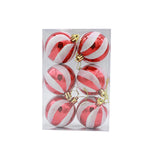 6 Pieces Christmas Tree Ball Ornaments Hanging for Decoration Birthday Party red white