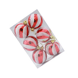 6 Pieces Christmas Tree Ball Ornaments Hanging for Decoration Birthday Party red white