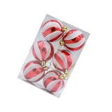 6 Pieces Christmas Tree Ball Ornaments Hanging for Decoration Birthday Party red white