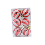 6 Pieces Christmas Tree Ball Ornaments Hanging for Decoration Birthday Party red white