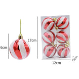 6 Pieces Christmas Tree Ball Ornaments Hanging for Decoration Birthday Party red white