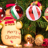 6 Pieces Christmas Tree Ball Ornaments Hanging for Decoration Birthday Party red white