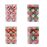 6 Pieces Christmas Tree Ball Ornaments Hanging for Decoration Birthday Party red white