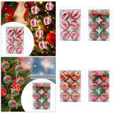 6 Pieces Christmas Tree Ball Ornaments Hanging for Decoration Birthday Party red white