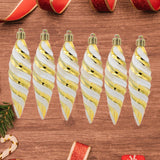 6Pcs Christmas Tree Decorations Charm Pendants for Cafe Engagement Festivals Gold