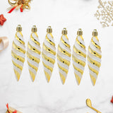 6Pcs Christmas Tree Decorations Charm Pendants for Cafe Engagement Festivals Gold